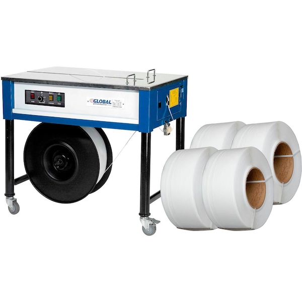 Global Industrial Polypropylene Strapping Machine, 5 Free Strapping Coils 921266B - main